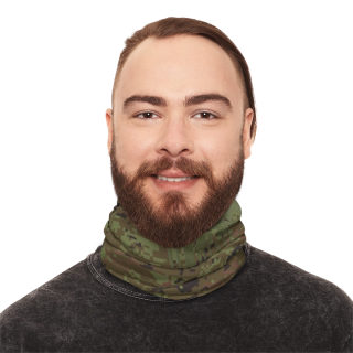 Dripping Skull Camo Neck Gaiter — Military Green 12