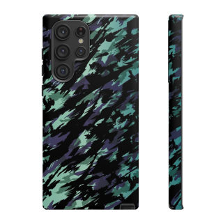 Teal Black Abstract Camo Phone Case 54
