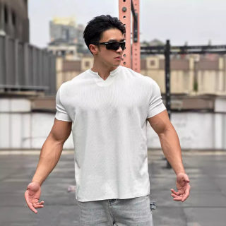 Men's Heavyweight Textured Fitness Short Sleeve T-Shirt | Tapered Sleeve 3