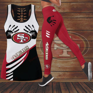 NFL Football 3D Printed Sports Set | U-Neck Tank Top + High-Waisted Pants