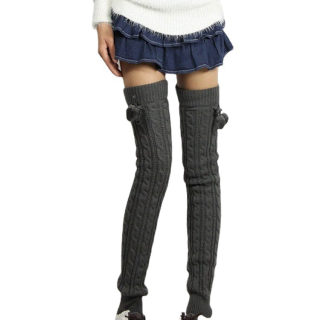 Extended Thick Knit Leg Warmers | Over-Knee Boot Cuff Socks 5