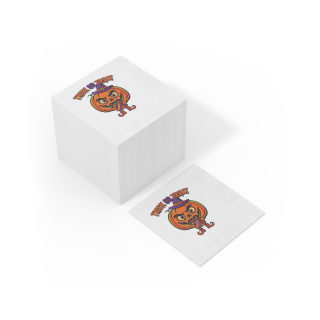 Jack-o'-Lantern Trick or Treat Napkins | Halloween Paper Cocktail Napkins 6