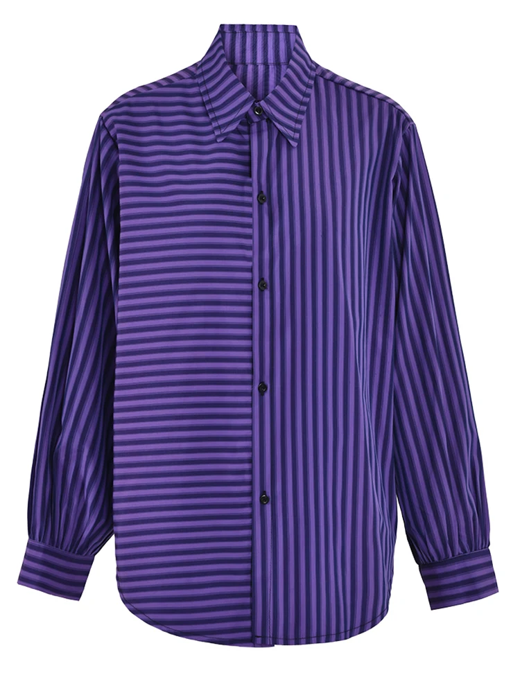 Asymmetric Design Loose Casual Long Sleeve Shirt 3