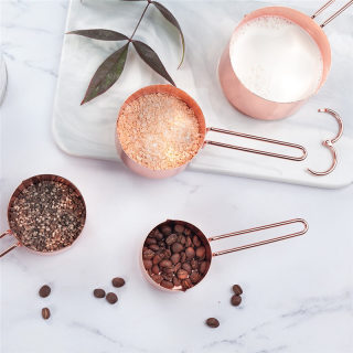 Rose Gold Stainless Steel Measuring Cups & Spoons Set | 8-Piece Baking Set 6