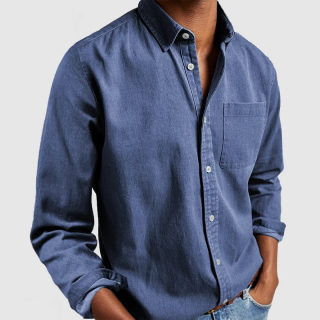 Casual Loose Long Sleeve Hooded Shirt for Men | Comfortable Home Wear