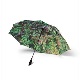 Green Foliage Print Umbrella | Botanical Leaves Rain Umbrella 2