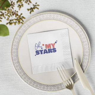 Oh My Stars Napkins | Patriotic Fourth of July Cocktail Napkins
