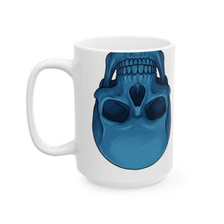 Blue and Orange Skull Pattern Mug | Ceramic Coffee Mug 6