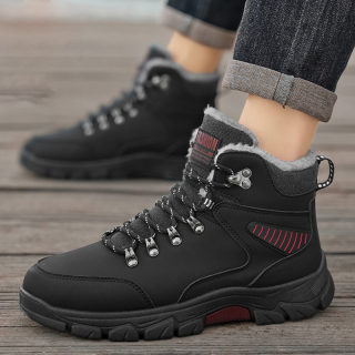 Winter Warm Fleece-Lined High-Top Hiking Snow Boots for Men 2