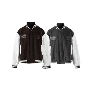 Embroidery Splicing Baseball Jacket | Unisex Loose Fit 5