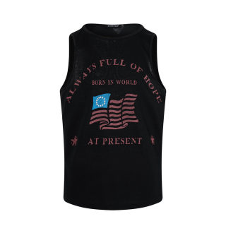 Letter Print Round Neck Men's Vest | Sleeveless Top 6