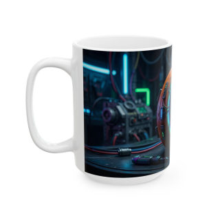 Neon Cyberpunk Pumpkin Skull Mug | Ceramic Coffee Cup 6