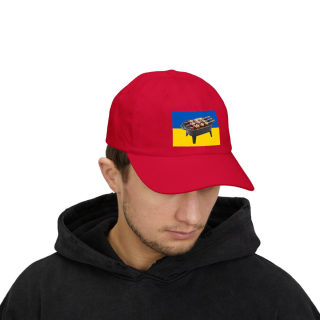 Grill Skewers on Blue Yellow Flag Dad Cap | BBQ Ukraine Baseball Hat 55