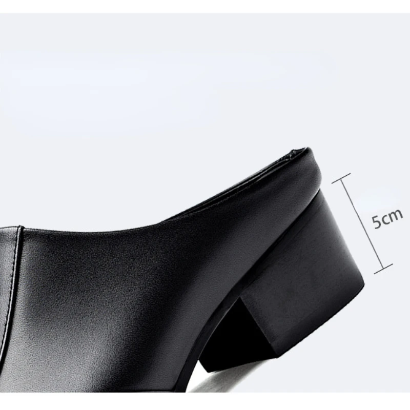 Men's Patent Leather Business Sandals | Handmade Genuine Leather, 5cm Heel 6