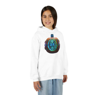 Glowing Cyber Pumpkin Kids Hoodie 34