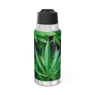 Cannabis Leaf Pattern Tumbler | 32oz Water Bottle