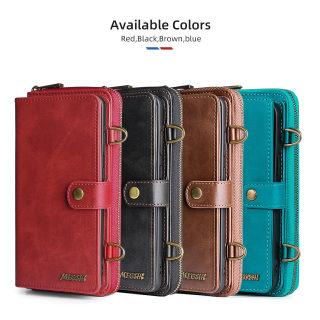 Leather Wallet Phone Case with Crossbody Strap for iPhone 3