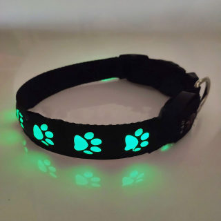 Rechargeable Luminous LED Paw-Print Dog Collar 3