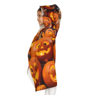 Jack-o'-Lantern Pumpkins Youth Hooded Towel | Halloween Pumpkin Pattern 6