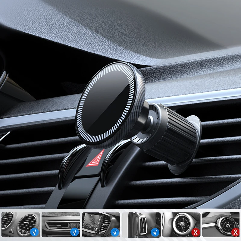MagSafe-Style Magnetic Car Phone Mount, Air Vent 5