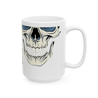Skull and Roses Ceramic Mug | Floral Skull Coffee Mug 8