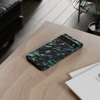 Teal Black Abstract Camo Phone Case 177