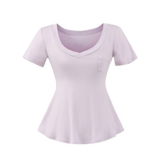 V-Neck Pocket Waist-Cinched Short Sleeve T-Shirt 3