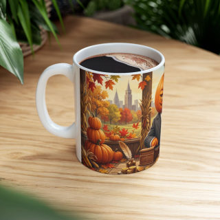 Pumpkin Head Banker Mug | Halloween Fall Autumn Ceramic Coffee Cup 14