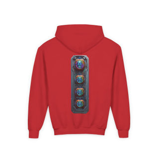 Glowing Cyber Pumpkin Kids Hoodie 64