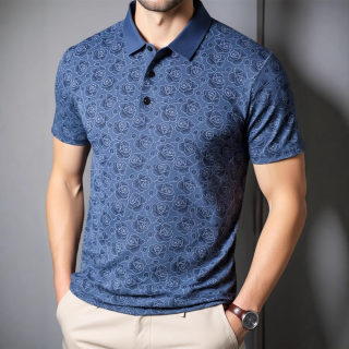 Floral Print Collar Polo Shirt | Large Size Short Sleeve 4