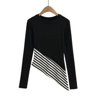 Round Neck Long Sleeve T-Shirt | Asymmetrical Hem 2