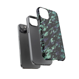Teal Black Abstract Camo Phone Case 131
