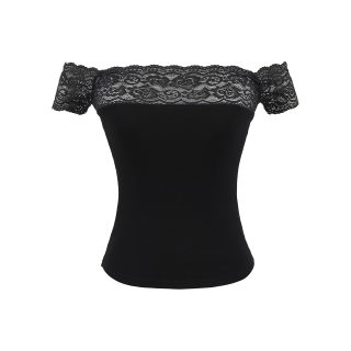 One-Shoulder Elastic Casual T-Shirt | Fitted Cotton-Spandex Top 5
