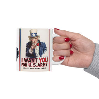 Uncle Sam I Want You Poster Mug | Ceramic Coffee Cup, Patriotic USA Design 18