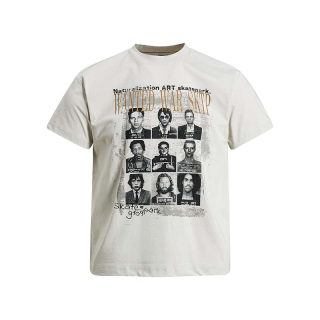 Character Letter Print Round Neck T-Shirt | American Vintage