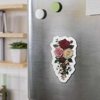 Rose Bouquet Die Cut Magnet | Floral Refrigerator Magnet 11