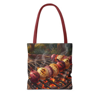Grilled Vegetable Kabob Tote Bag | BBQ Skewers, Summer Cookout Market Tote 19