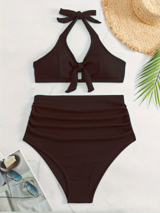 Plus Size Solid Color bikini set 6