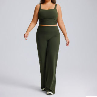 Women's Straight-Cut Outdoor Yoga Suit Set 6
