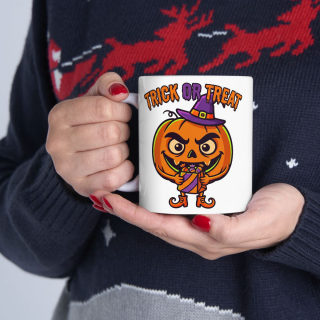 Trick or Treat Pumpkin Candy Mug | Halloween Ceramic Coffee Cup 17