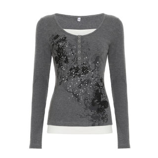 Retro Butterfly Print Color Block Layered-Look T-Shirt | Slim Fit 6