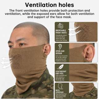 Tactical gear — airsoft steel mesh mask with neck gaiter, tactical half face mask 4