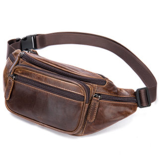 Men's Black Sheepskin Waist Bag 5