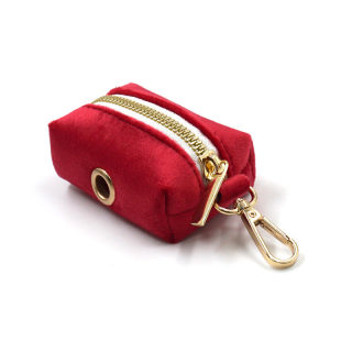 Christmas Red Velvet Pet Collar & Leash Set | Bow Design with Poop Bag Holder 5