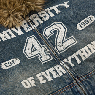 Short Hooded Padded Jacket with Fur Collar 3