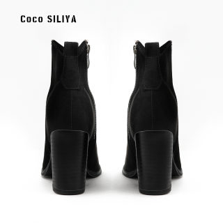 Autumn/Winter Suede Martin Boots | Women's Fashion Thick Heel Large Size 3