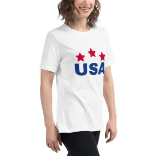 Women's Relaxed T-Shirt «USA» 16
