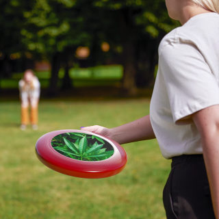 Cannabis leaf Wham-O frisbee