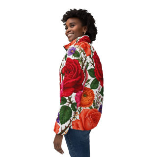 Vintage Rose Floral Puffer Jacket | All-Over Print 5