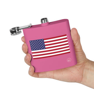 American flag flask, stainless steel 6oz 36